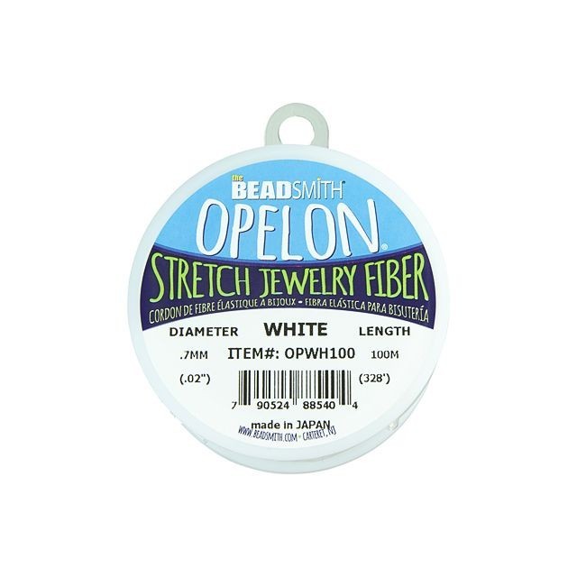 The BeadSmith Opelon White .7mm Stretch Jewelry Fiber Cord (100 Meters)