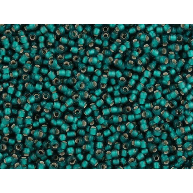 TOHO Bead Round 11/0, Frosted Silver-Lined Teal