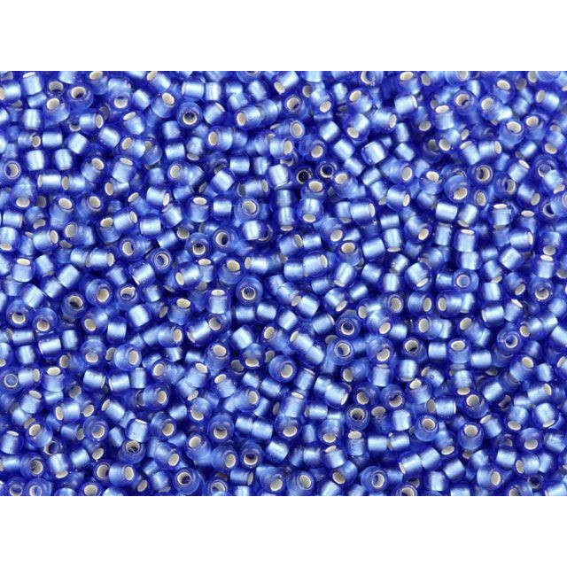 TOHO Bead Round 11/0, Silver-Lined Frosted Sapphire, 2.5-Inch Tube