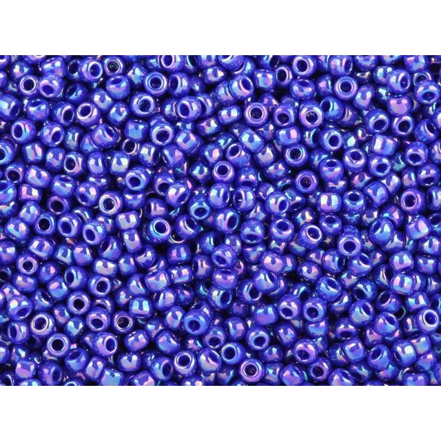 TOHO Bead Round 11/0, Opaque-Rainbow Cobalt AB, 2.5-Inch Tube