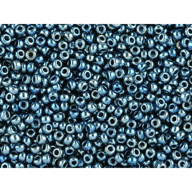 TOHO Bead Round 11/0, Nickel-Plated Denim Blue, 2.5-Inch Tube