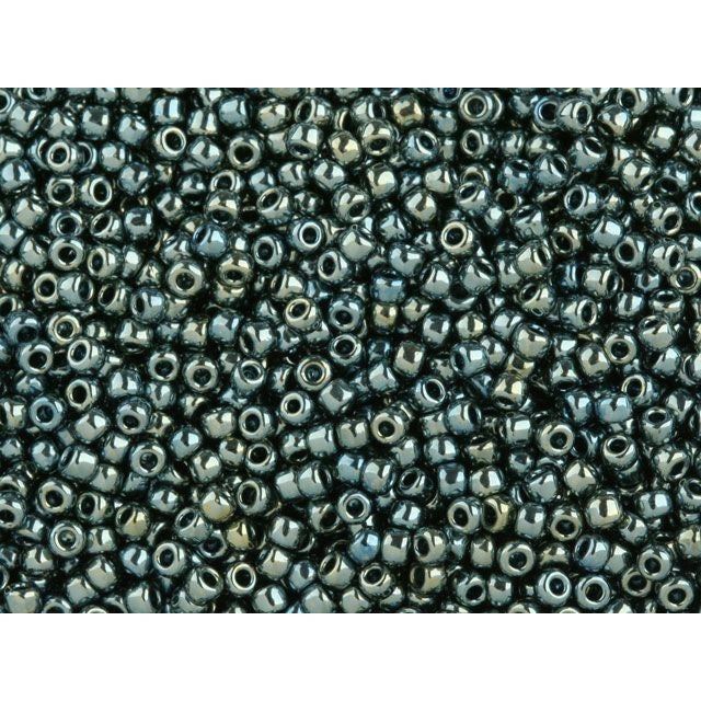 TOHO Bead Round 11/0, Nickel-Plated Sage/Teal, 2.5-Inch Tube