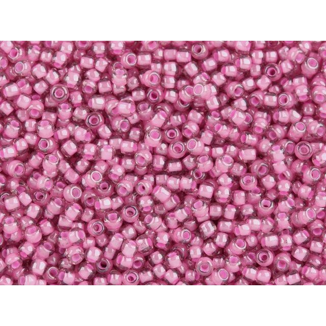 TOHO Bead Round 11/0, Pink Lined Pink, 2.5-Inch Tube