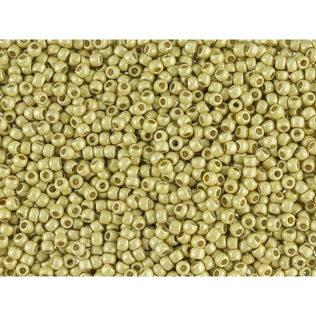 TOHO Round Bead 11/0 PermaFinish Frosted Galvanized Yellow Gold 2.5-Inch Tube