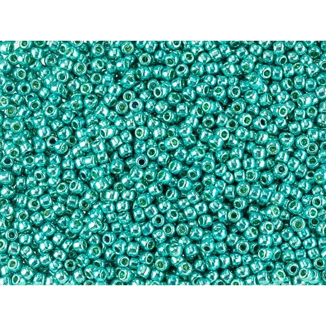 TOHO Round Bead 11/0 PermaFinish Galvanized Teal 2.5-Inch Tube