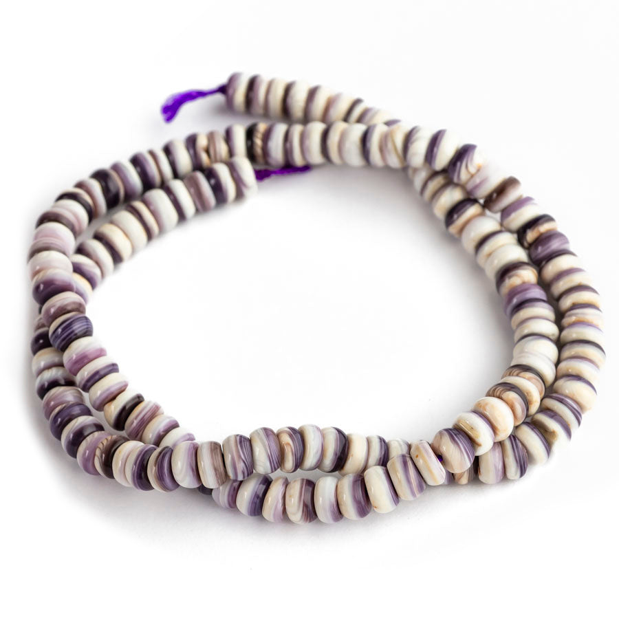 Purple Shell 6mm Rondelle - 15-16 Inch