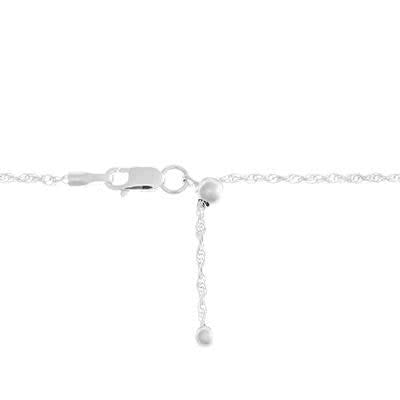 22 Inch Sterling Silver Adjustable Rope Chain Necklace