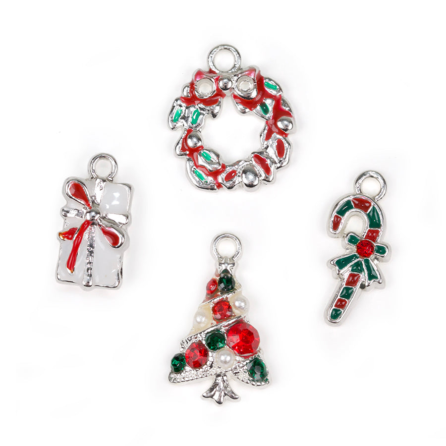 Comfort and Joy 4 Piece Charm Set in Silver