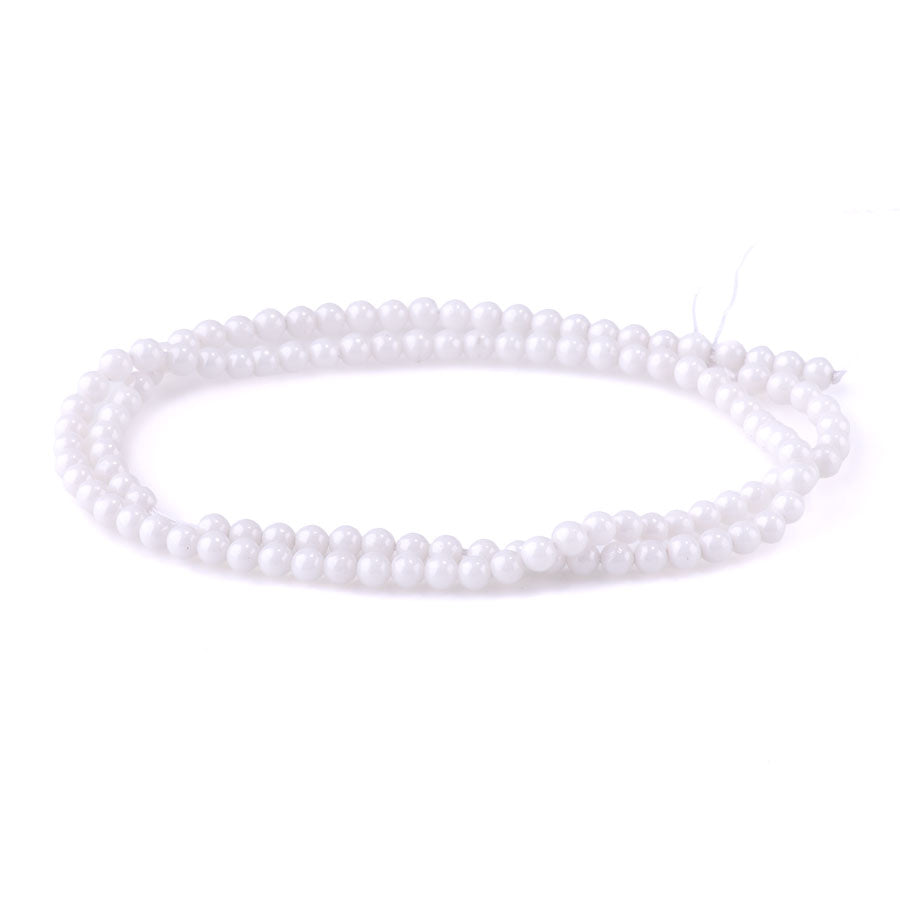 Zirconia 3mm Round White Pearl (Synthetic) - 14.5-15 Inch