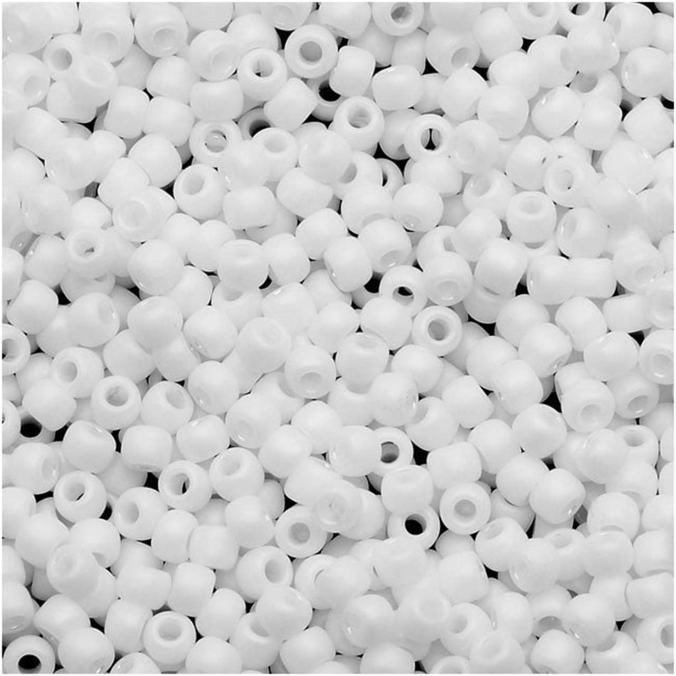 TOHO Bead Round 11/0 Matte Opaque Milk Crystal, 2.5-Inch Tube