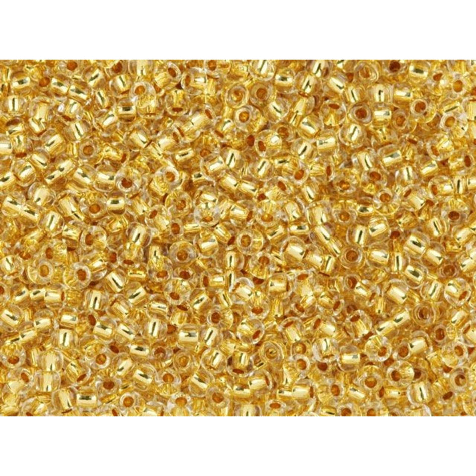 TOHO Bead Round 11/0 24K Gold Lined Crystal, 2.5-Inch Tube