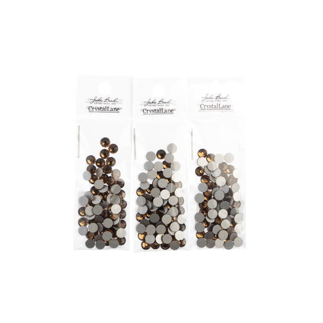 Crystal Lane Flatback Rhinestones ss30 (6.5mm) - Smoked Topaz (72pcs)