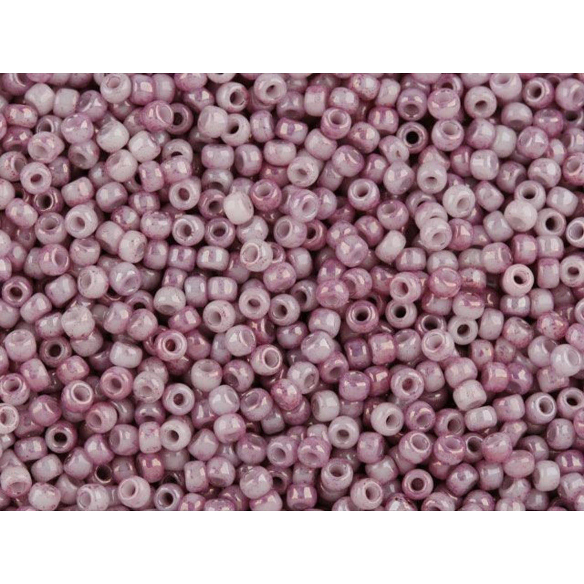 TOHO Bead Round 11/0 Marbled Rose Crystal, 2.5-Inch Tube