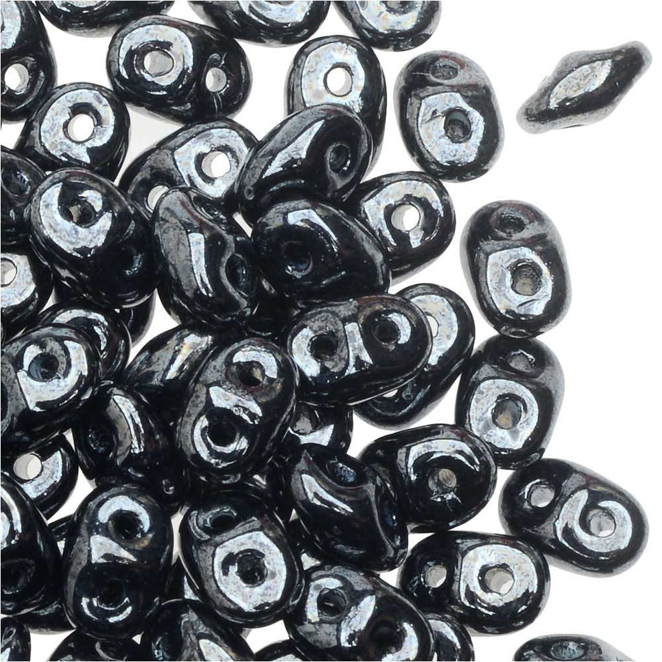 SuperDuo 2 x 5mm 2-Hole Hematite Seed Bead 2.5-Inch Tube