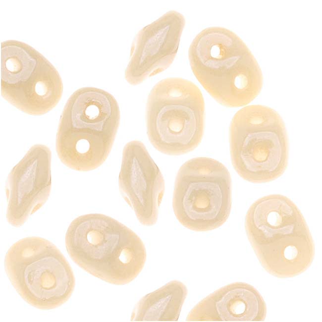 SuperDuo 2 x 5mm 2-Hole Opaque Champagne Luster Seed Bead 2.5-Inch Tube