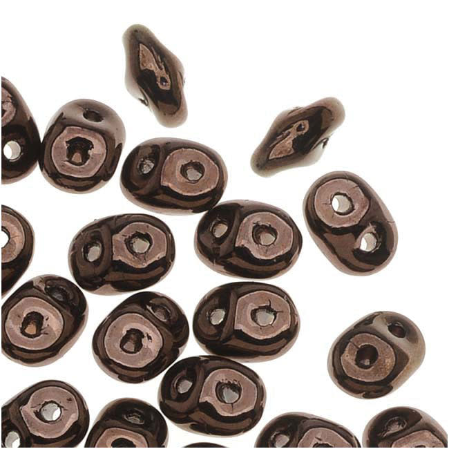 SuperDuo 2 x 5mm 2-Hole Dark Bronze Seed Bead 2.5-Inch Tube