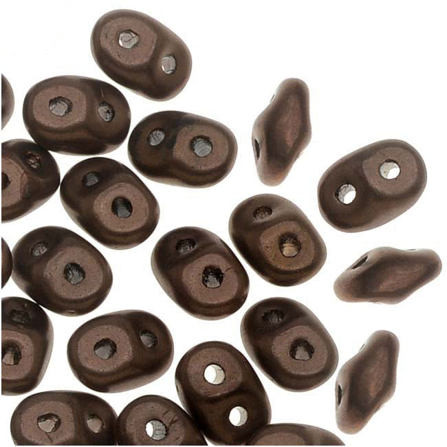 SuperDuo 2 x 5mm 2-Hole Matte Dark Bronze Seed Bead 2.5-Inch Tube