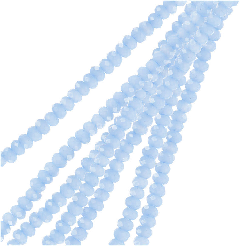 Crystal Beads, Faceted Rondelle 1.5x2.5mm, Opaque Light Periwinkle