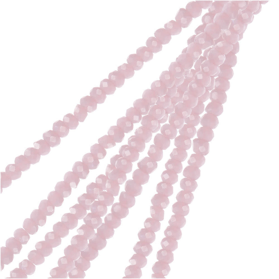 Crystal Beads, Faceted Rondelle 1.5x2.5mm, Opaque Light Purple