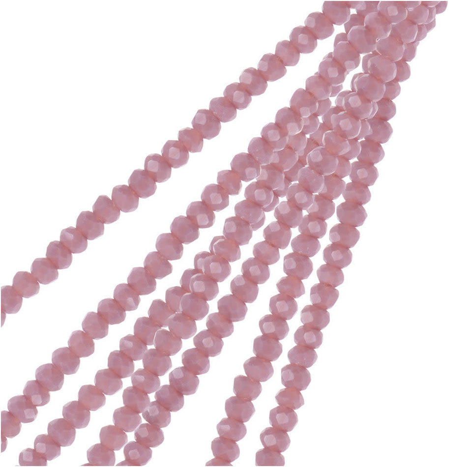 Crystal Beads, Faceted Rondelle 1.5x2.5mm, Opaque Dark Purple