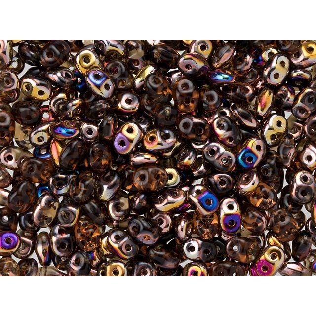 SuperDuo 2 x 5mm Smoky Topaz Artemis 2-Hole Seed Bead 2.5-Inch Tube