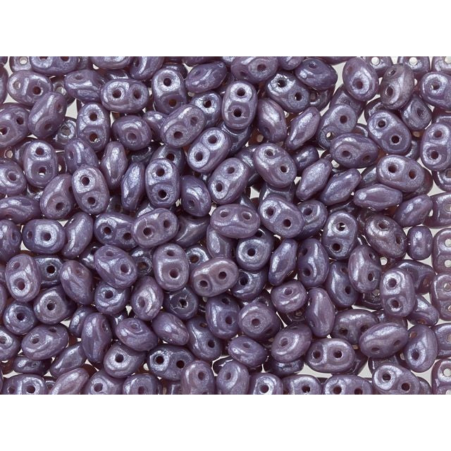 SuperDuo 2 x 5mm Milky Amethyst Luster 2-Hole Seed Bead 2.5-Inch Tube