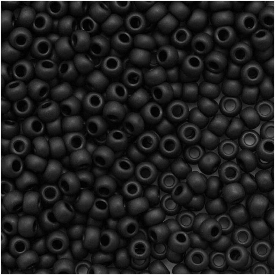 TOHO Bead Round 11/0 Matte Opaque Black, 2.5-Inch Tube