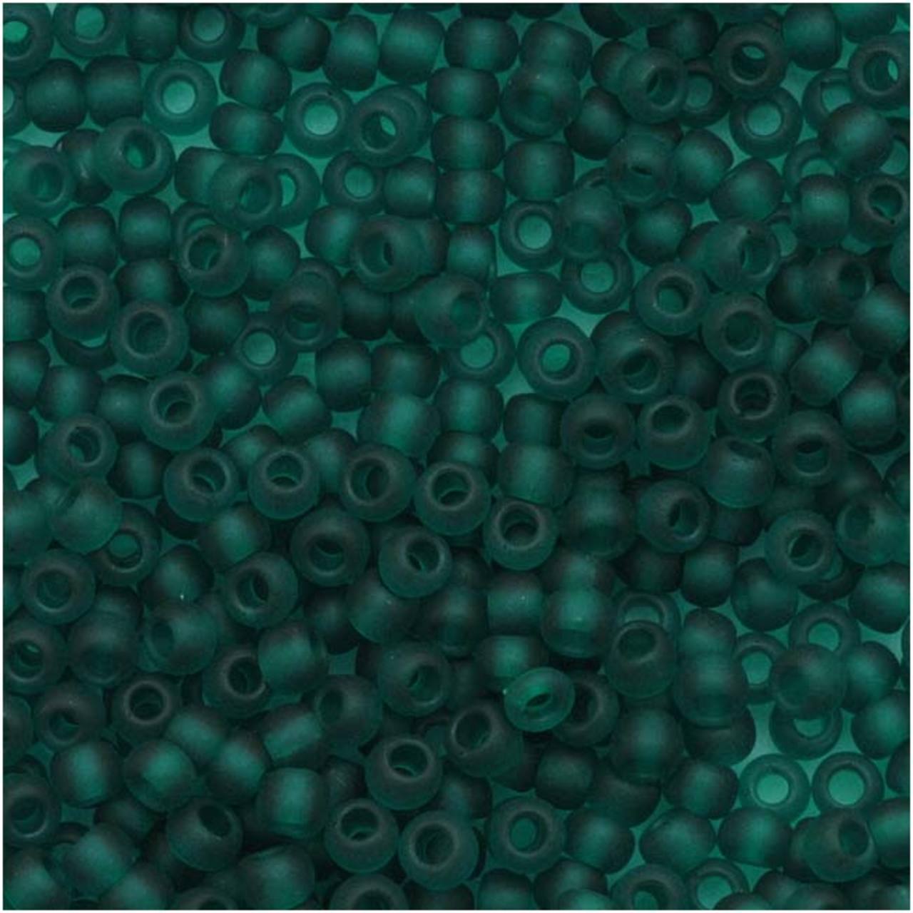 TOHO Bead Round 11/0 Frosted Transparent Teal, 2.5-Inch Tube