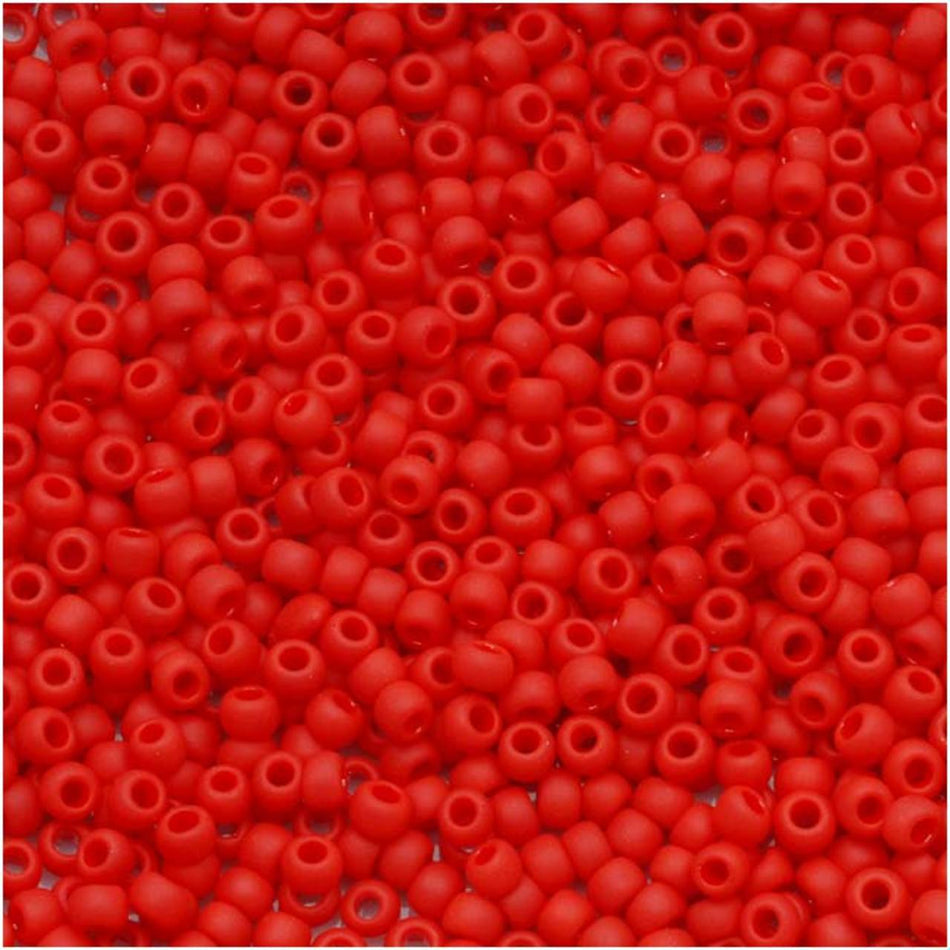 TOHO Bead Round 11/0 Matte Opaque Cherry, 2.5-Inch Tube