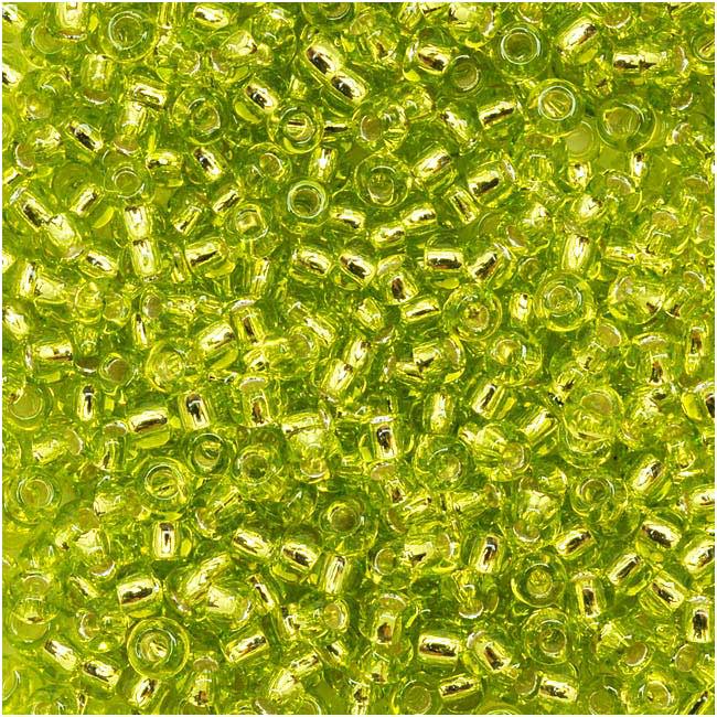 TOHO Round Seed Beads 11/0 24 Silver Lined Lime Green