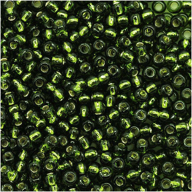 TOHO Round Seed Beads 11/0 37 Silver Lined Olivine