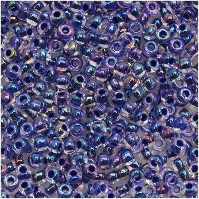 TOHO Round Seed Beads 11/0 181 Rainbow Crystal/Tanzanite Lined