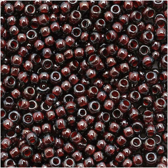 TOHO Round Seed Beads 11/0 363 Montana Blue/Oxblood Lined