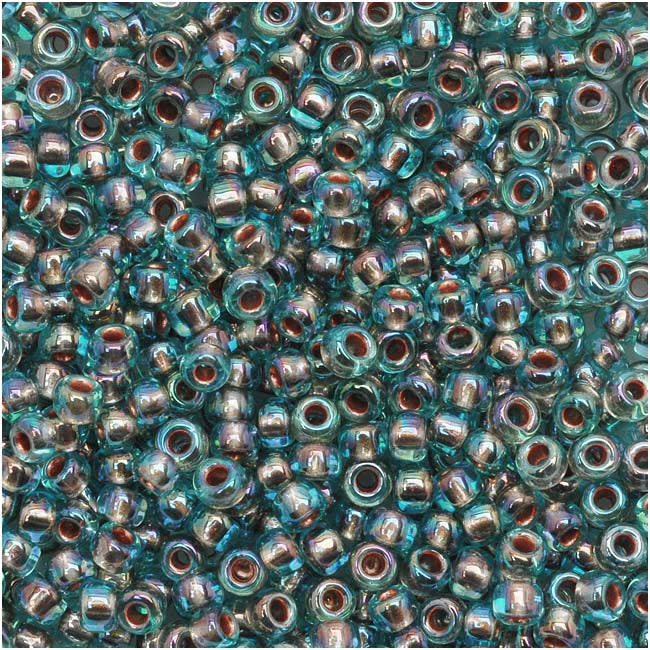 TOHO Round Seed Beads 11/0 995 Gold Lined Rainbow Aqua