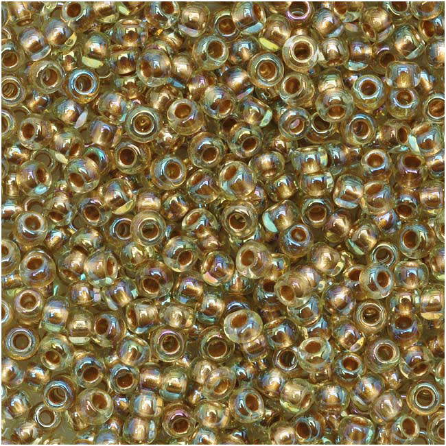 TOHO Round Seed Beads 11/0 998 Gold Lined Rainbow Lt Jonquil