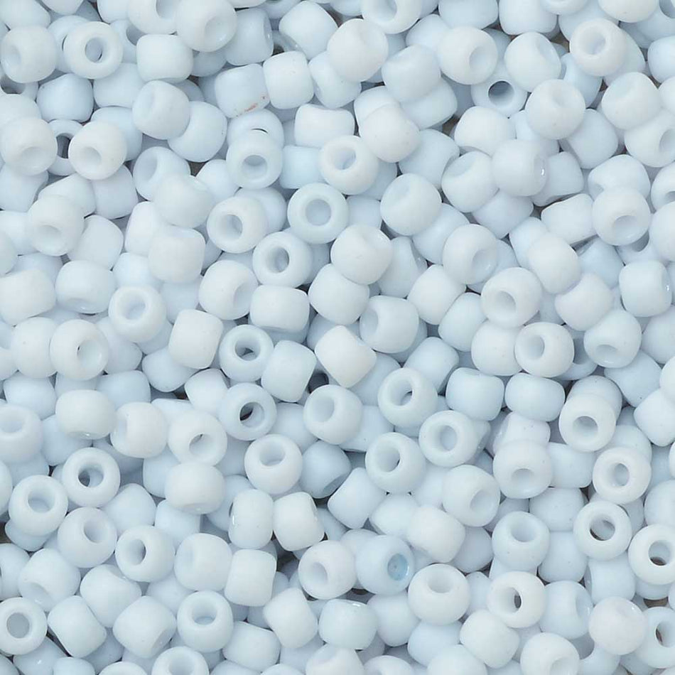 TOHO Seed Beads, Round 11/0, 767, Opaque Pastel Frosted Light Gray