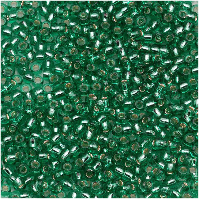 TOHO Round Seed Beads 11/0 24B, Silver Lined Dark Peridot