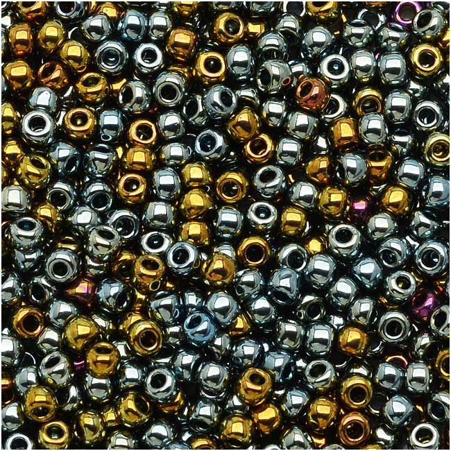 TOHO Round Seed Beads 11/0 721, - Galvanized Blue Gold