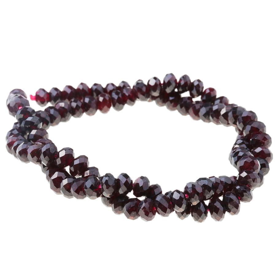 Red Garnet 4x6mm Faceted Rondelle - 15-16 Inch