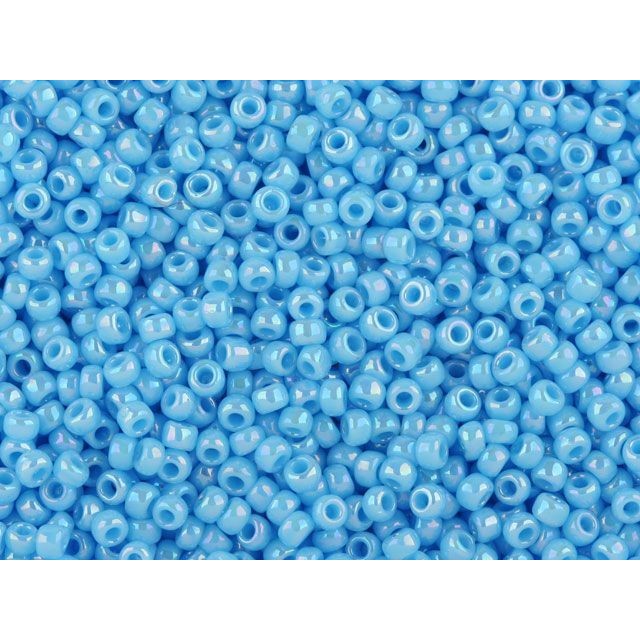 TOHO Bead Round 11/0, Opaque Aqua AB, 2.5-Inch Tube