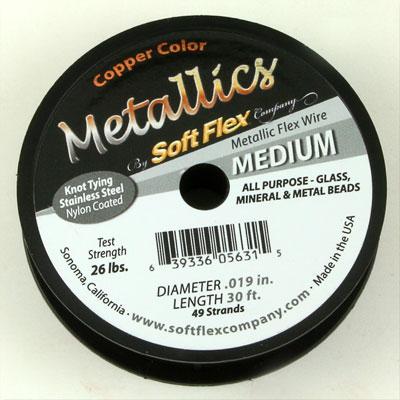 Soft Flex MEDIUM Gauge 0.019 Inch Diameter Beading Wire - Copper