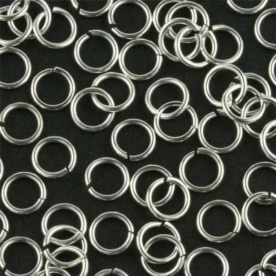 5mm Silver Plated 20 Gauge Round Jump Rings - Goody Beads