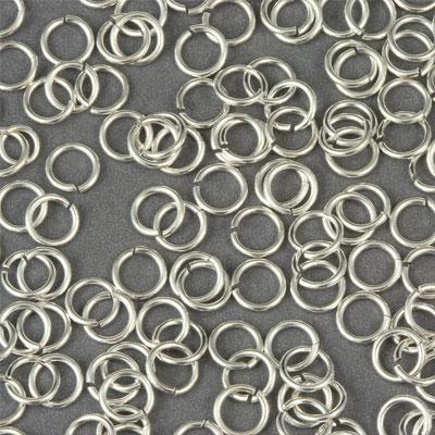 4mm Silver Plated 22 Gauge Round Jump Ring - Goody Beads