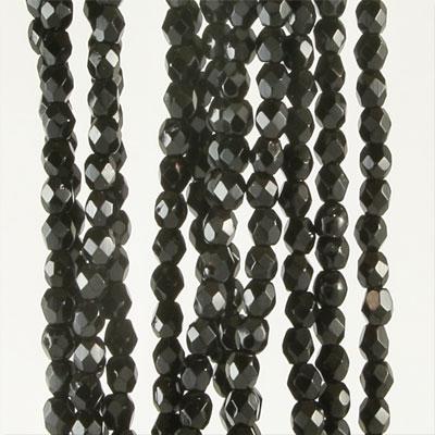 4mm Czech Fire Polish Jet Beads - Goody Beads