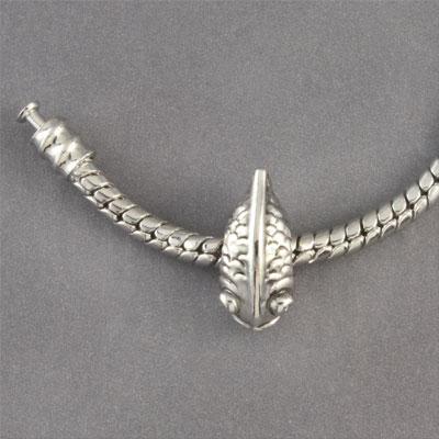 15mm Fish Large Hole Bead - Rhodium Plated - Goody Beads