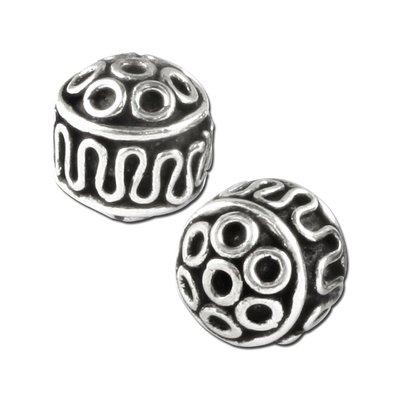 10mm Silver Plated Bali Style Round Beads - Goody Beads