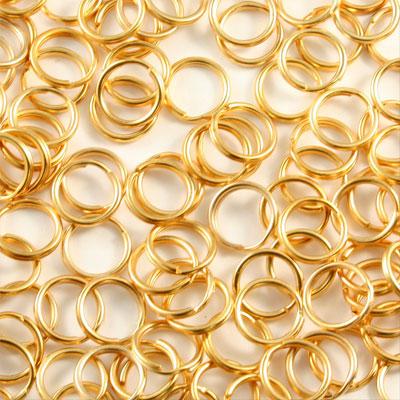 9mm Gold Plated Split Rings - Goody Beads