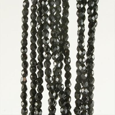 3mm Czech Fire Polish Jet Beads - Goody Beads