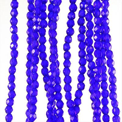 3mm Czech Fire Polish Cobalt Beads - Goody Beads