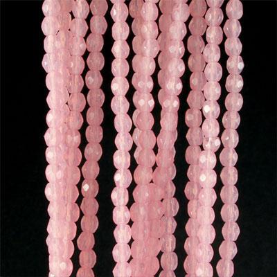 3mm Czech Fire Polish Opaque Pink Beads - Goody Beads